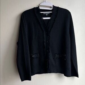 Adrianna Papell Black Textured Cardigan